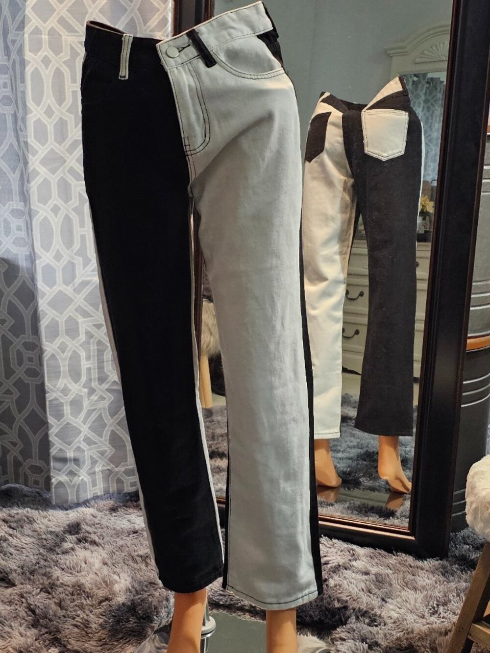 Fashion Sexy Lounge Two‑Tone Split‑Leg Pants – NWT – Size S